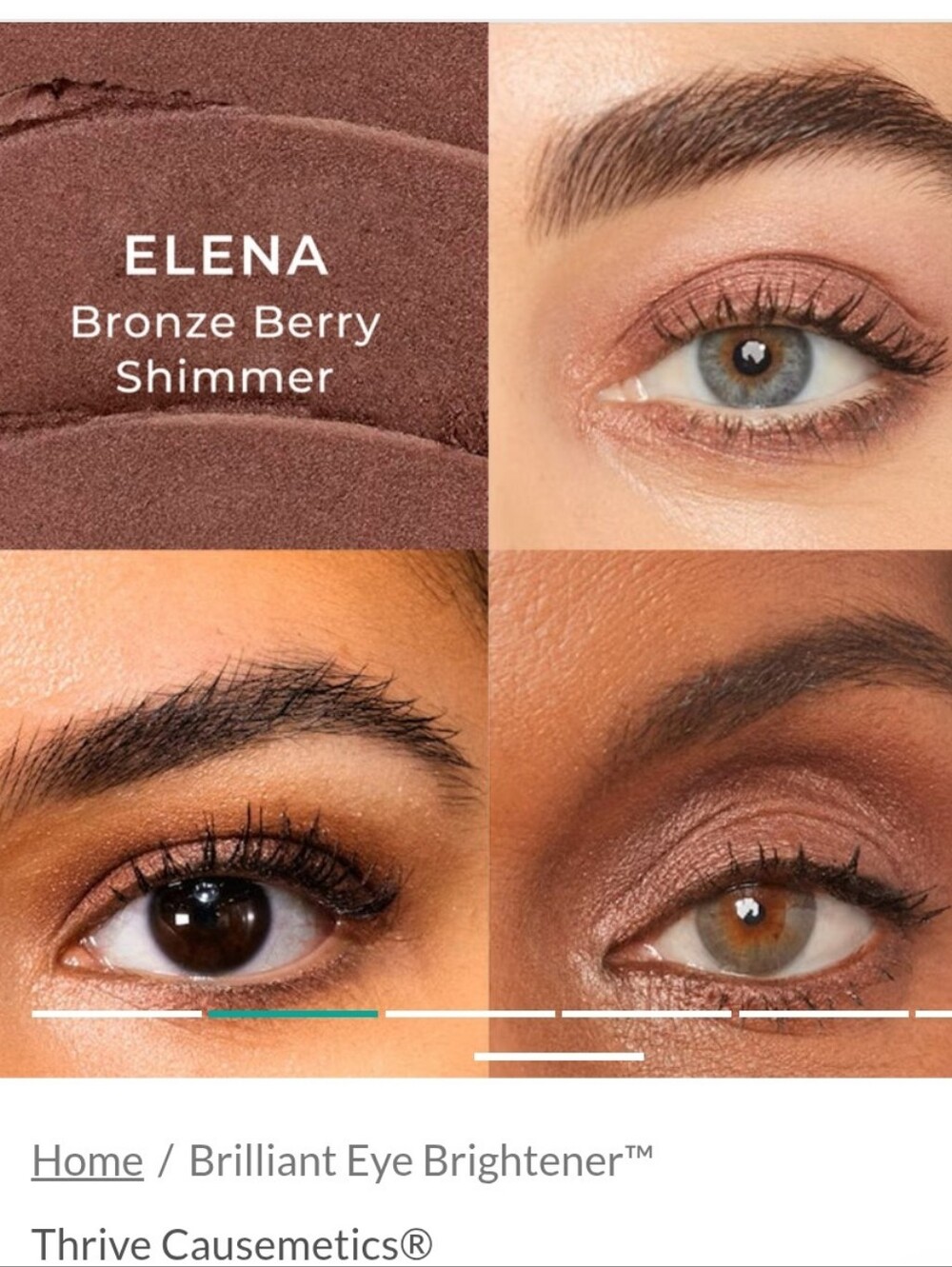 New! Thrive Causemetics Elena Bronze Berry Shimmer Eyeshadow Stick waterproof
